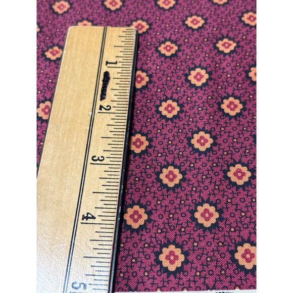 Riley Blake Bountiful Autumn Cotton Fabric 16" x 44" Floral Print Maroon & Gold - Picture 3 of 6